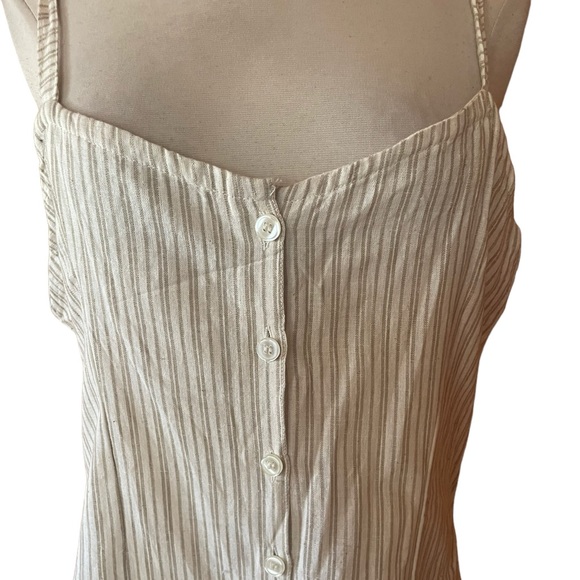 NWT 1990s Adonis‎ Striped Button Down Cotton Sun Dress - Picture 3 of 6